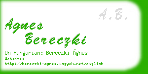 agnes bereczki business card